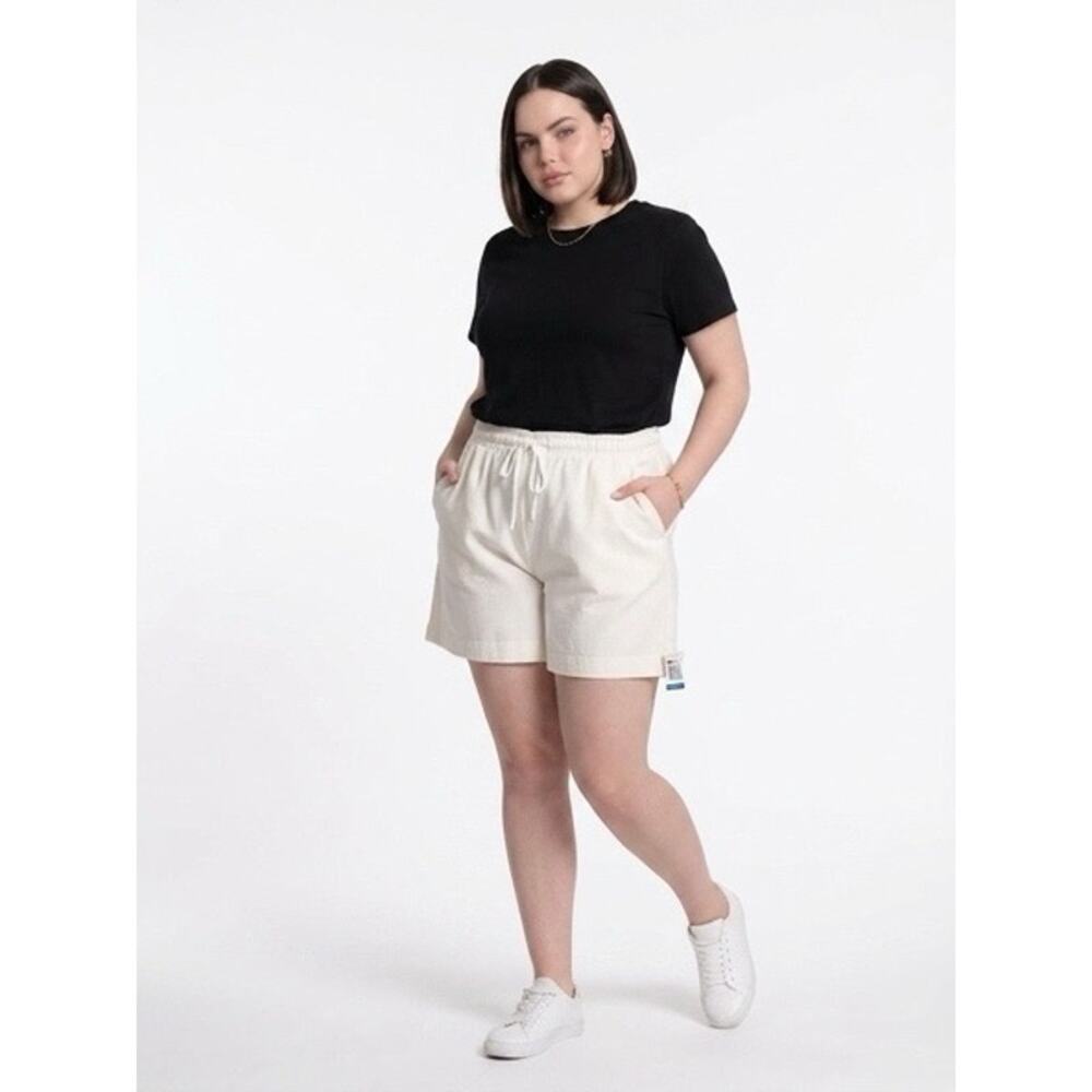 Cotton poplin pull-on white XL shorts, Karen Scott Sport NWT